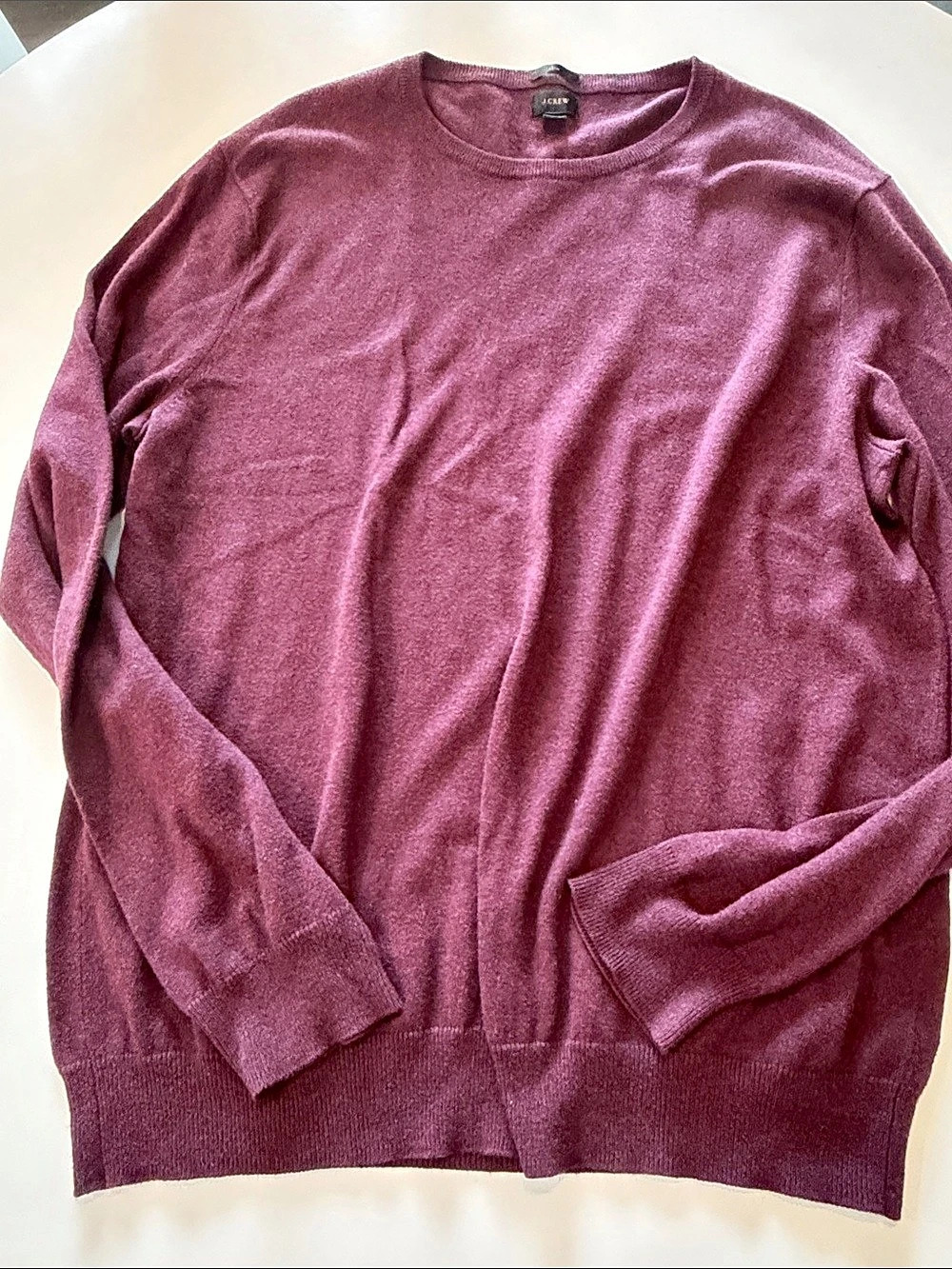J.Crew Cotton-Cashmere Slim Crewneck Sweater Purple XL